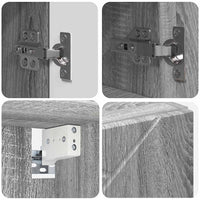 Mobiletto per specchio con porta-Armadietto a Specchio da Bagno Grigio Sonoma 59 x 17 x 55 cm