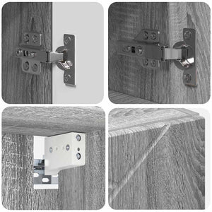 Mobiletto per specchio con porta-Armadietto a Specchio da Bagno Grigio Sonoma 59 x 17 x 55 cm