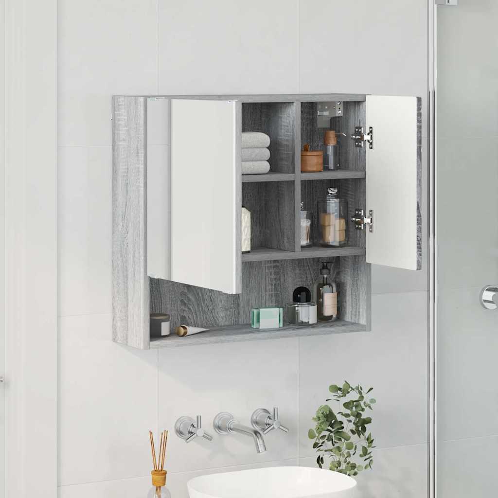 Mobiletto per specchio con porta Grigio sonoma 59 x 17 x 55 cm 883370