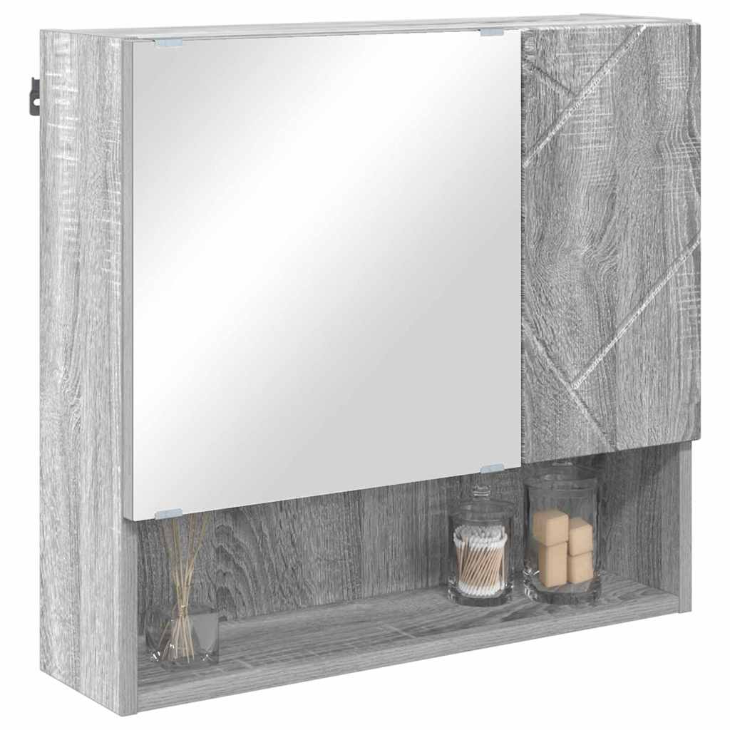 Mobiletto per specchio con porta Grigio sonoma 59 x 17 x 55 cm 883370