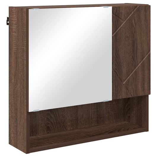 Mobiletto per specchio con porta-Armadietto a Specchio da Bagno Rovere Marrone 59 x 17 x 55 cm