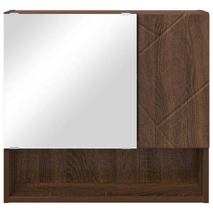 Mobiletto per specchio con porta-Armadietto a Specchio da Bagno Rovere Marrone 59 x 17 x 55 cm