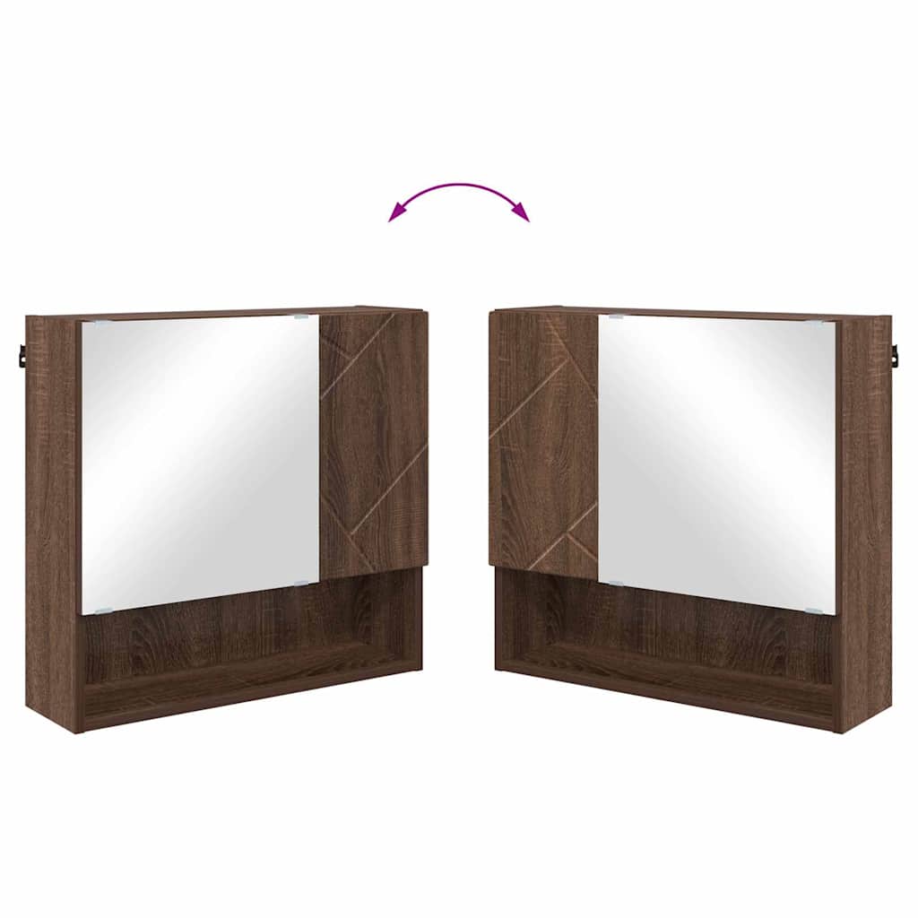 Mobiletto per specchio con porta Rovere marrone 59 x 17 x 55 cm 883371