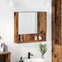 Mobiletto per specchio con porta-Armadietto a Specchio da Bagno Legno vecchio 59 x 17 x 55 cm