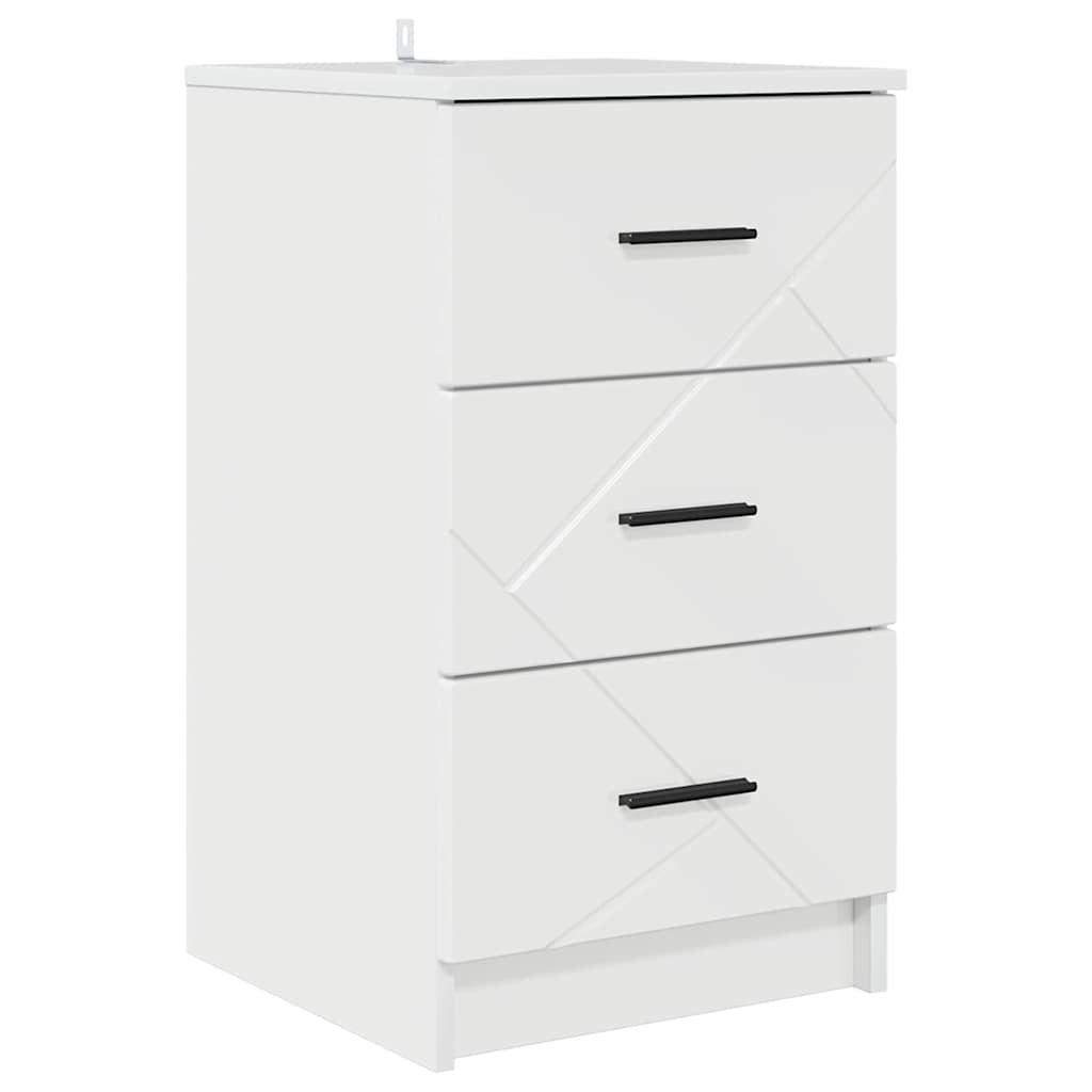 Armadio da Notte con cassetto Bianco lucido 38 x 38 x 66 cm 883378