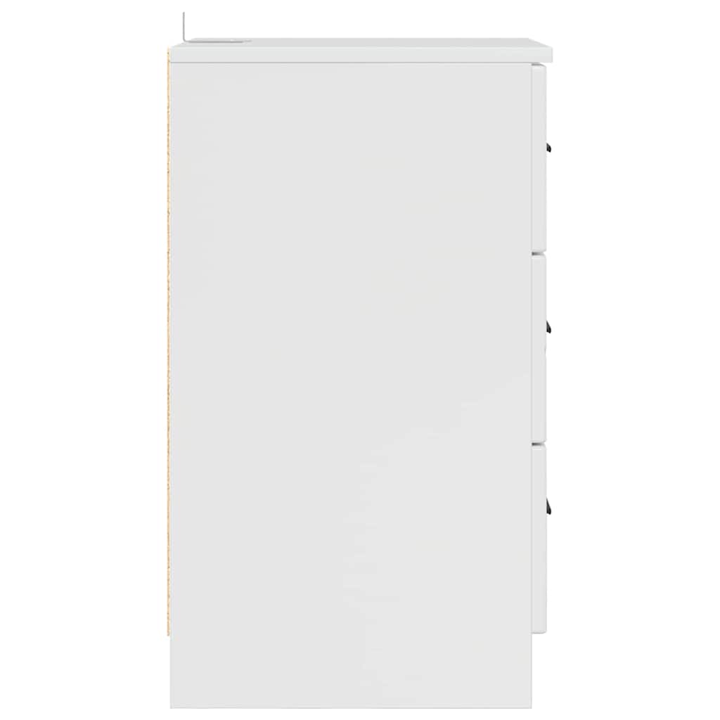 Armadio da Notte con cassetto Bianco lucido 38 x 38 x 66 cm 883378