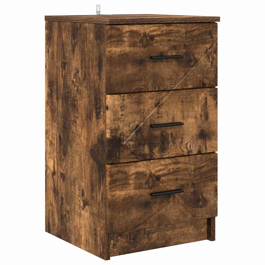Armadio da Notte Rovere fumo 38 x 38 x 66 cm Legno multistrato 883379