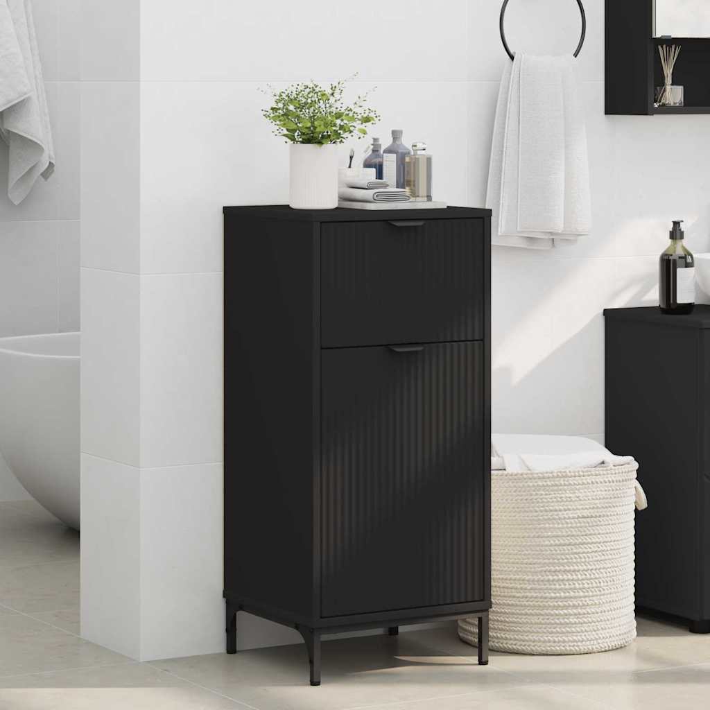 Mobile da Bagno Nero 39.5 x 36 x 88 cm Legno multistrato 883395