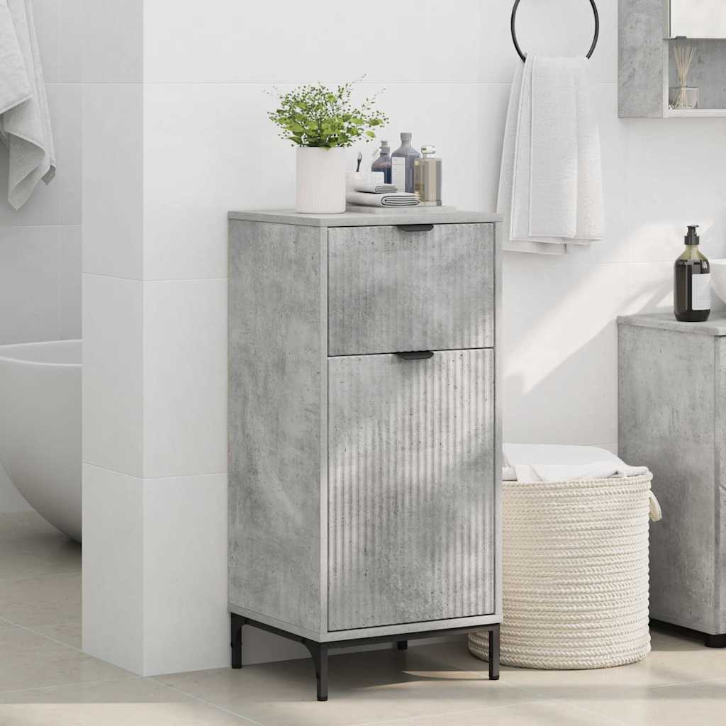 Mobile da Bagno con cassetto Grigio cemento 39.5 x 36 x 88 cm 883397
