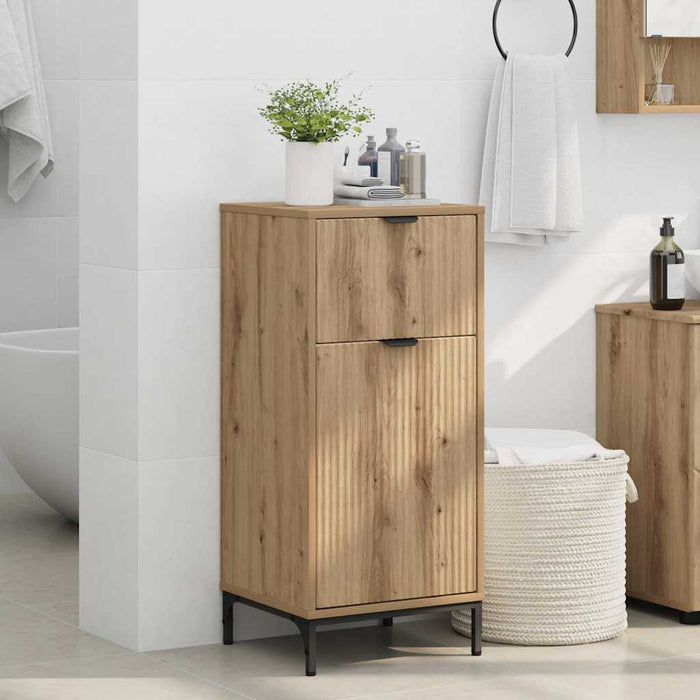 Mobile da Bagno con porta rovere artigianale 39.5 x 36 x 88 cm 883403