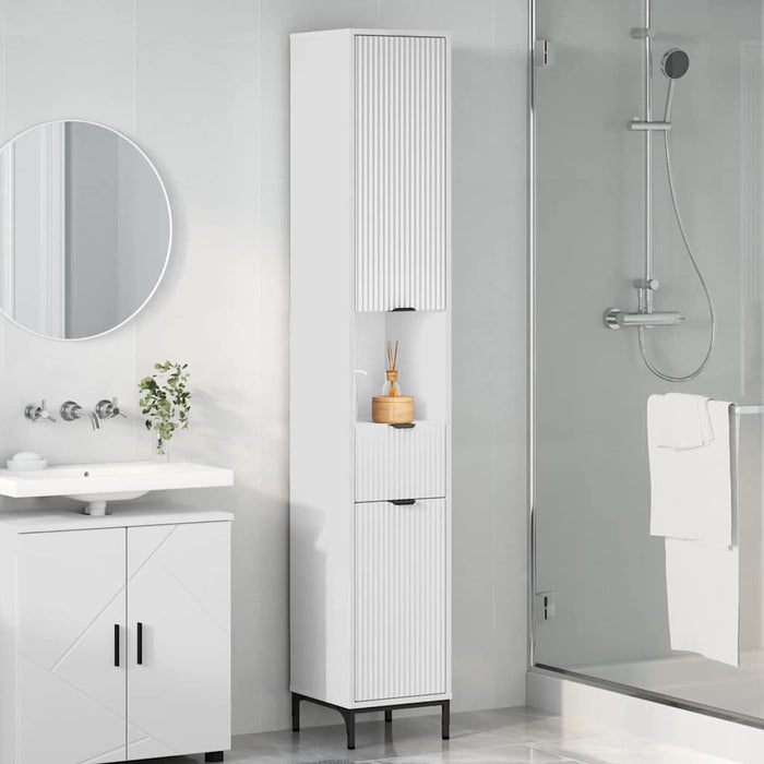 Mobiletto bagno alto con cassetto Bianco 31.5 x 33 x 190 cm 883404