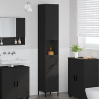 Mobiletto bagno alto Nero 31.5 x 33 x 190 cm Legno multistrato 883405