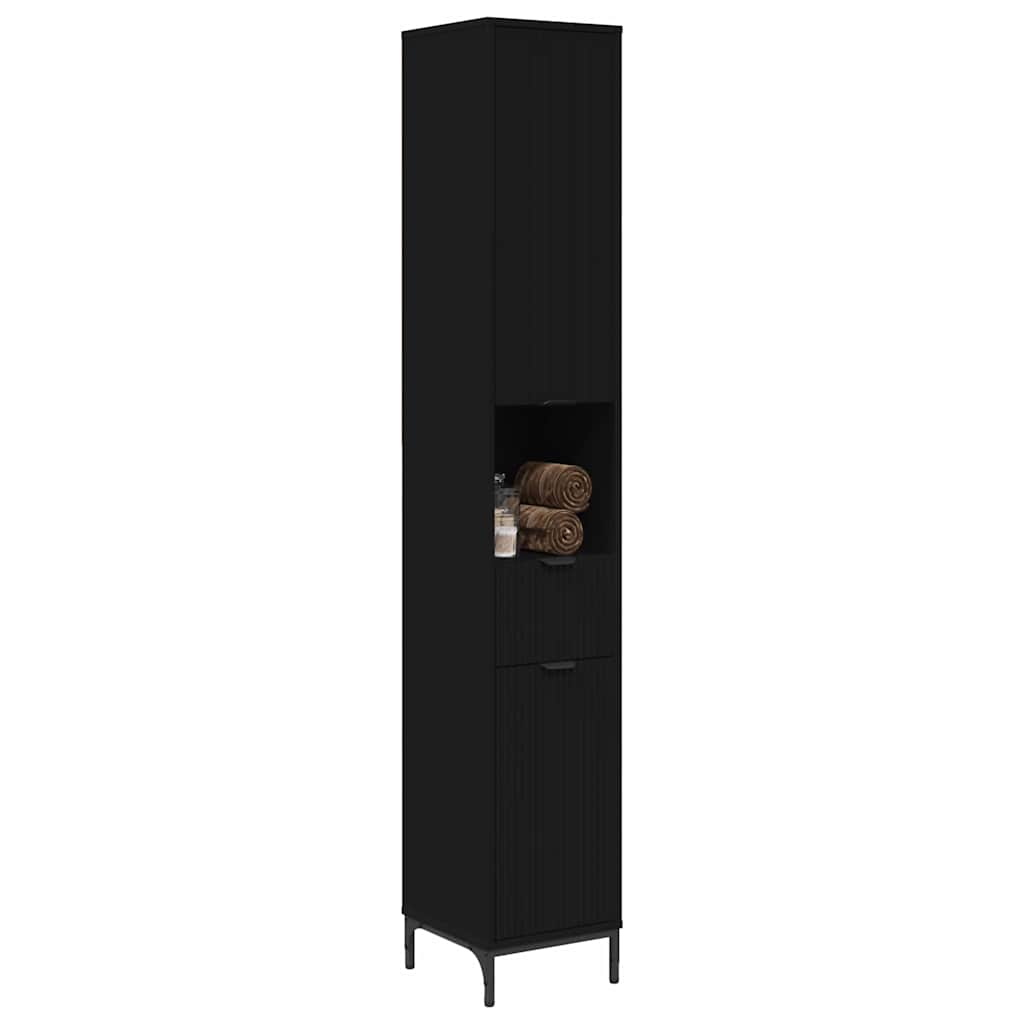 Mobiletto bagno alto Nero 31.5 x 33 x 190 cm Legno multistrato 883405