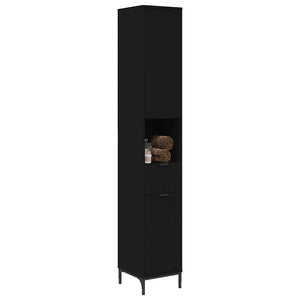 Mobiletto bagno alto Nero 31.5 x 33 x 190 cm Legno multistrato 883405
