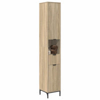 Mobiletto bagno alto con porta rovere sonoma 31.5 x 33 x 190 cm 883406