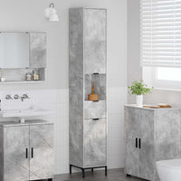 Mobiletto bagno alto Grigio cemento 31.5 x 33 x 190 cm 883407