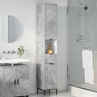 Mobiletto bagno alto Grigio cemento 31.5 x 33 x 190 cm 883407