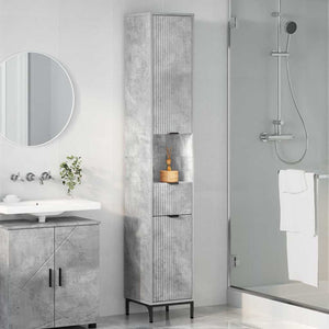 Mobiletto bagno alto Grigio cemento 31.5 x 33 x 190 cm 883407