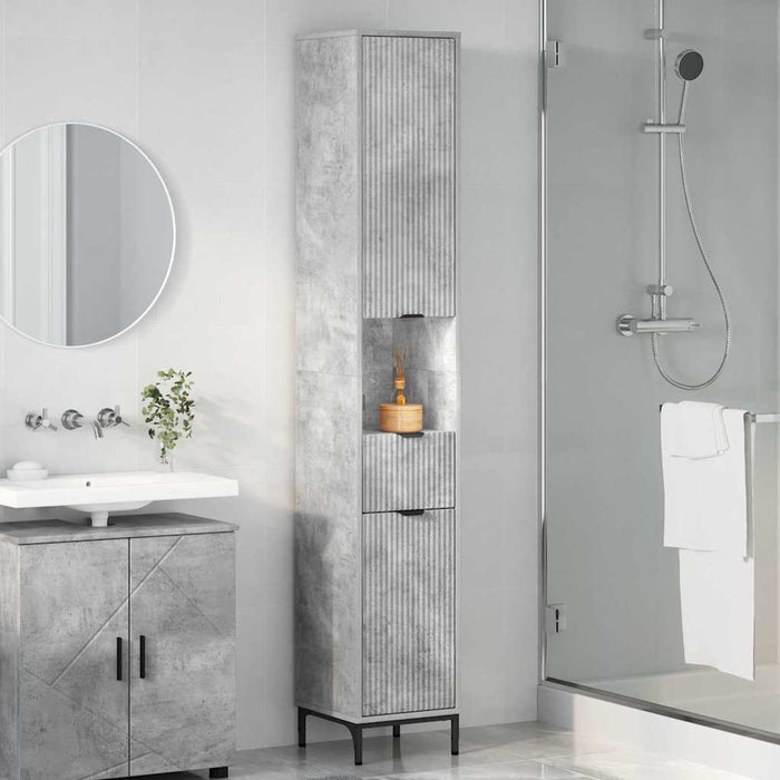 Mobiletto bagno alto Grigio cemento 31.5 x 33 x 190 cm 883407