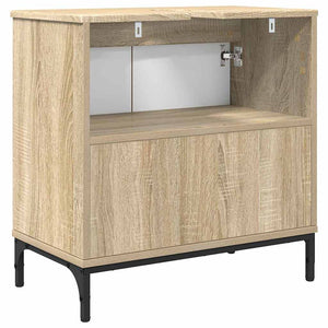 Armadio per Lavabo da Bagno-Armadietto da bagno-Mobiletto da bagno Rovere Sonoma 60,5 x 33,5 x 61 cm