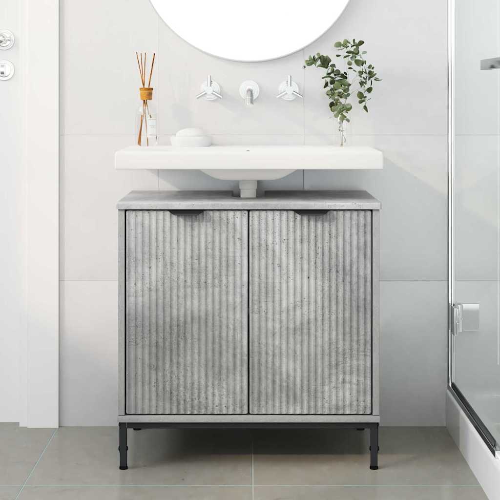 Armadio per Lavabo da Bagno Grigio cemento 60,5 x 33,5 x 61 cm 883417