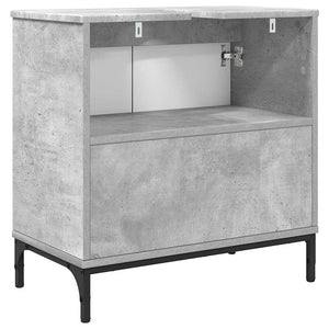 Armadio per Lavabo da Bagno-Armadietto da bagno-Mobiletto da bagno Grigio cemento 60,5 x 33,5 x 61 cm
