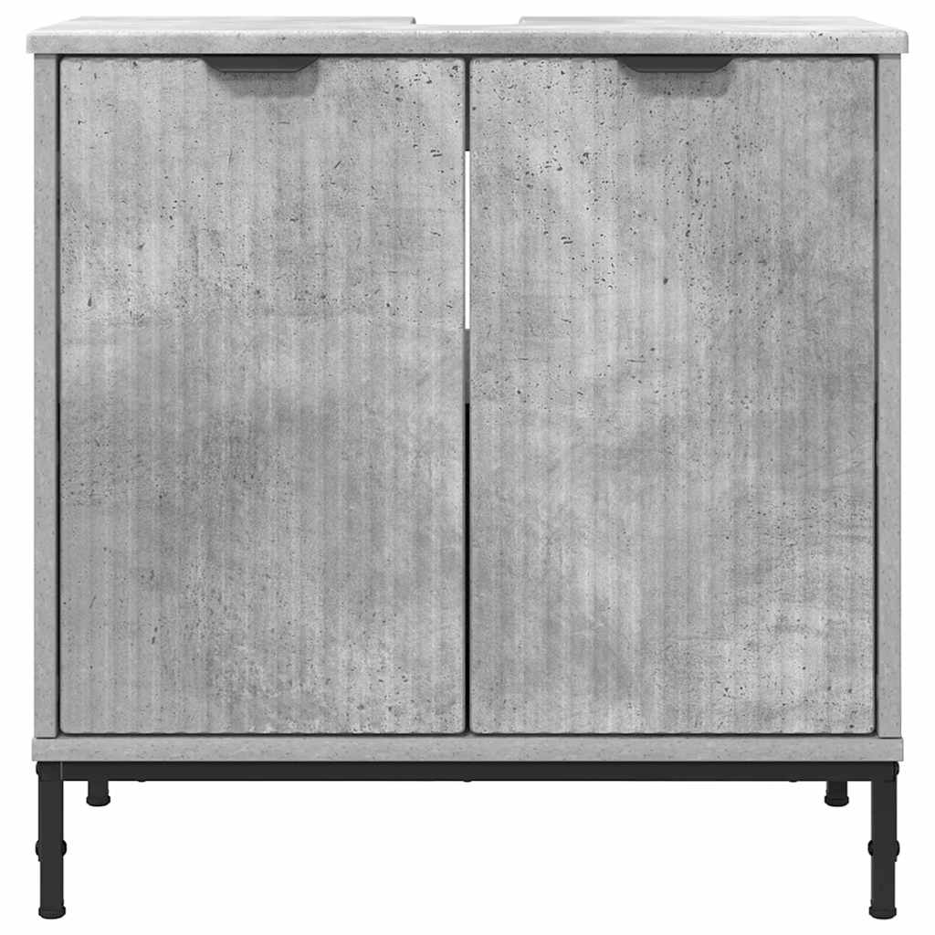 Armadio per Lavabo da Bagno-Armadietto da bagno-Mobiletto da bagno Grigio cemento 60,5 x 33,5 x 61 cm