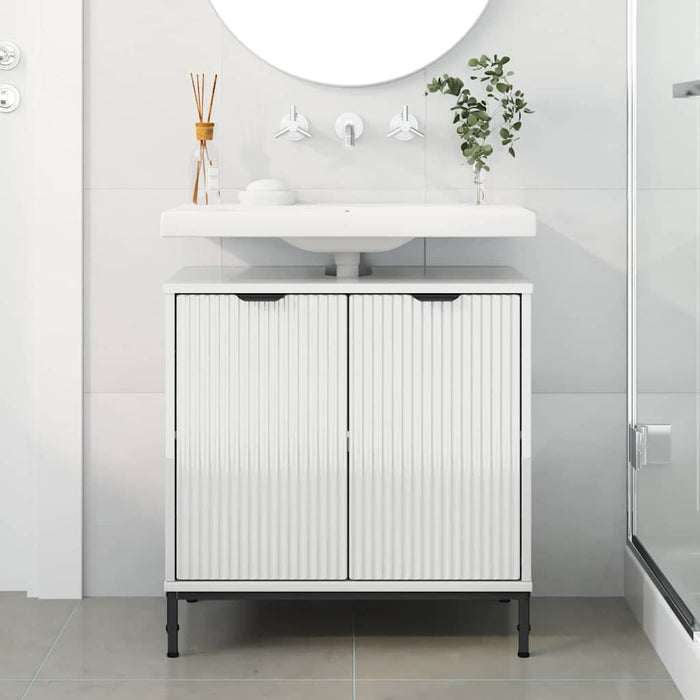 Armadio per Lavabo da Bagno Bianco lucido 60,5 x 33,5 x 61 cm 883418