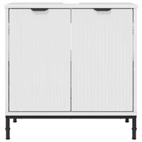 Armadio per Lavabo da Bagno-Armadietto da bagno-Mobiletto da bagno Bianco lucido 60,5 x 33,5 x 61 cm