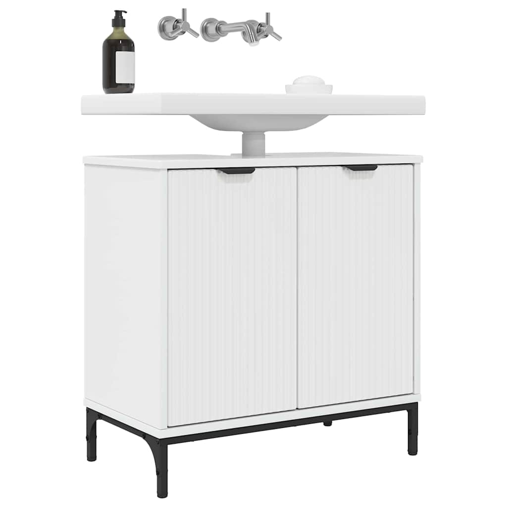 Armadio per Lavabo da Bagno-Armadietto da bagno-Mobiletto da bagno Bianco lucido 60,5 x 33,5 x 61 cm