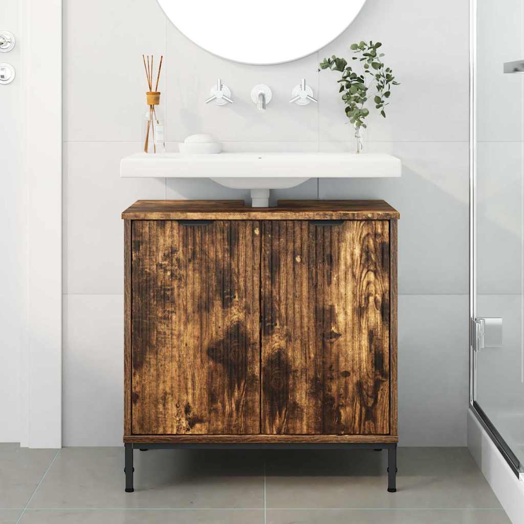 Armadio per Lavabo da Bagno Rovere fumo 60,5 x 33,5 x 61 cm 883419
