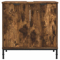 Armadio per Lavabo da Bagno-Armadietto da bagno-Mobiletto da bagno Rovere fum¨¦ 60,5 x 33,5 x 61 cm