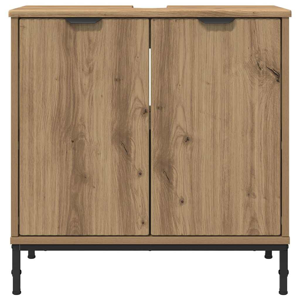 Armadio per Lavabo da Bagno-Armadietto da bagno-Mobiletto da bagno con porta Rovere artigianale