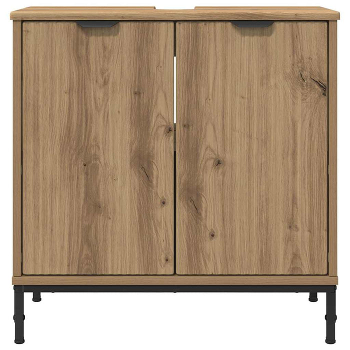 Armadio per Lavabo da Bagno-Armadietto da bagno-Mobiletto da bagno con porta Rovere artigianale