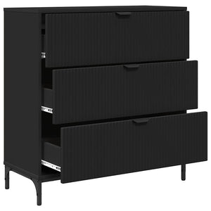 Credenza con cassetto Nero 79.5 x 33 x 82 cm Legno multistrato 883435