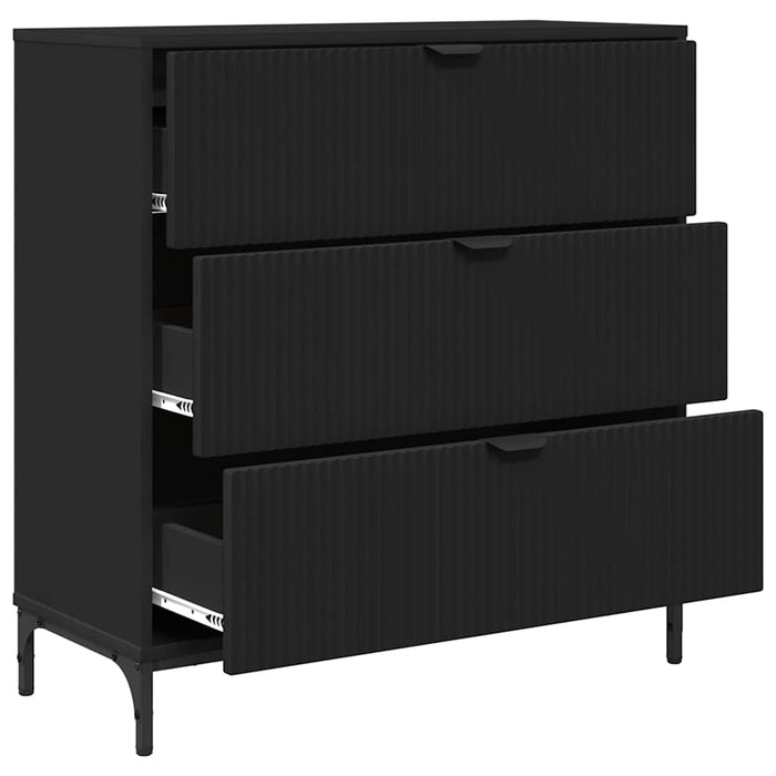 Credenza con cassetto Nero 79.5 x 33 x 82 cm Legno multistrato 883435