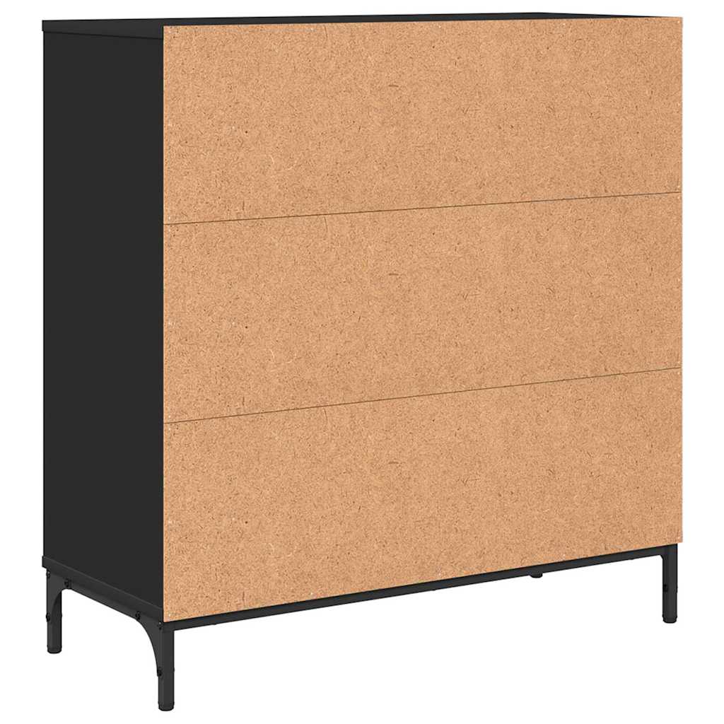 Credenza con cassetto Nero 79.5 x 33 x 82 cm Legno multistrato 883435