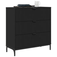 Credenza con cassetto Nero 79.5 x 33 x 82 cm Legno multistrato 883435