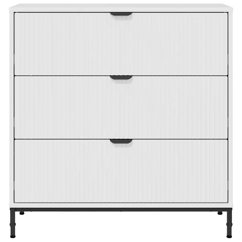 Credenza Bianco lucido 79.5 x 33 x 82 cm Legno multistrato 883438