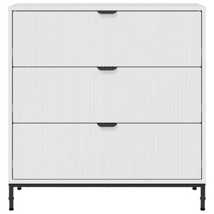 Credenza Bianco lucido 79.5 x 33 x 82 cm Legno multistrato 883438