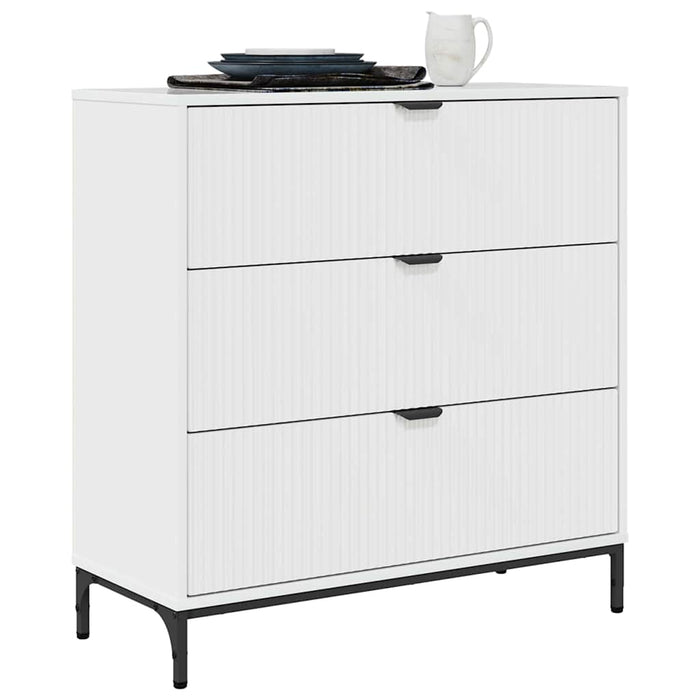 Credenza Bianco lucido 79.5 x 33 x 82 cm Legno multistrato 883438