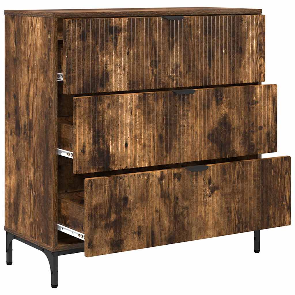 Credenza Rovere fumo 79.5 x 33 x 82 cm Legno multistrato 883439