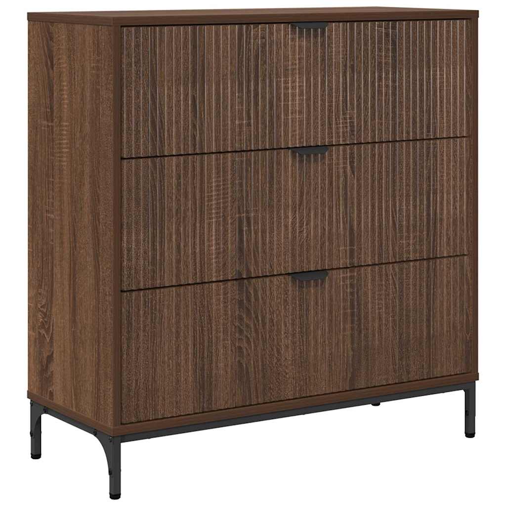 Credenza Rovere marrone 79.5 x 33 x 82 cm Legno multistrato 883441