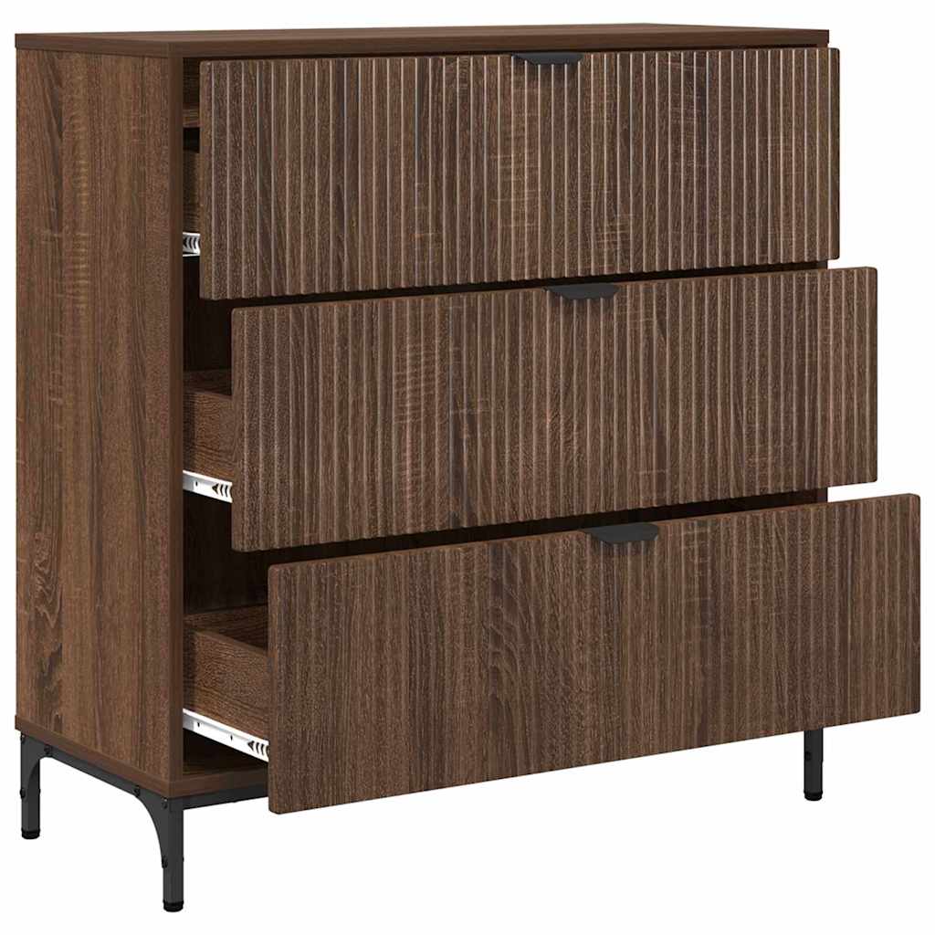 Credenza Rovere marrone 79.5 x 33 x 82 cm Legno multistrato 883441