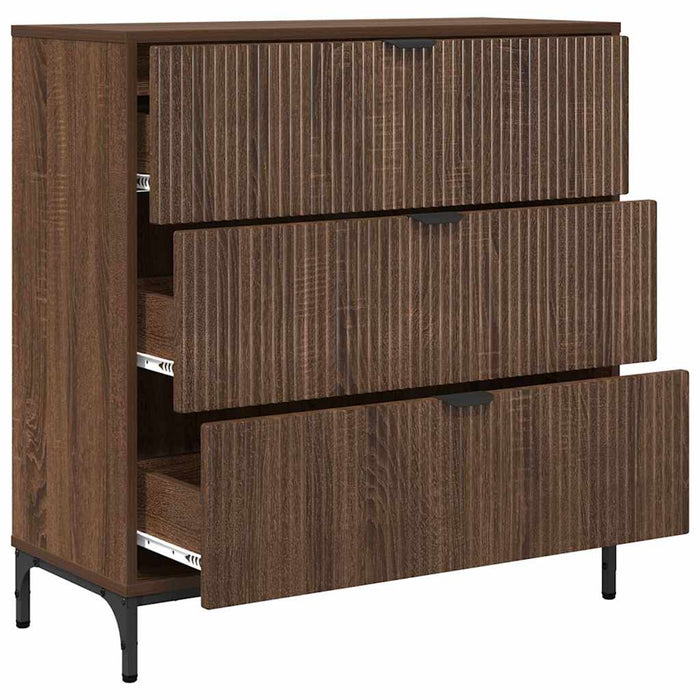 Credenza Rovere marrone 79.5 x 33 x 82 cm Legno multistrato 883441