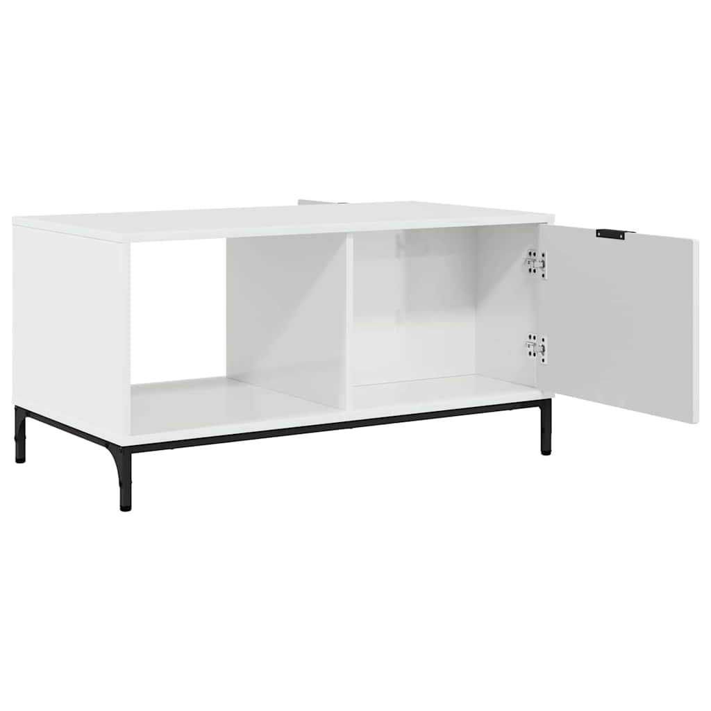 Tavolino da salotto Bianco lucido 90 x 49 x 46 cm 883448
