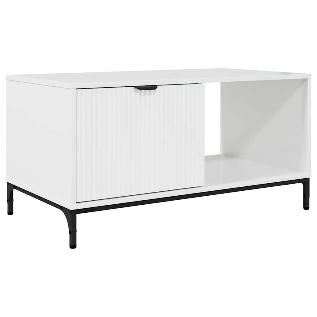 Tavolino da Salotto-Tavolino da soggiorno-Tavolo Bianco lucido 90 x 49 x 46 cm