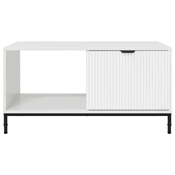 Tavolino da Salotto-Tavolino da soggiorno-Tavolo Bianco lucido 90 x 49 x 46 cm