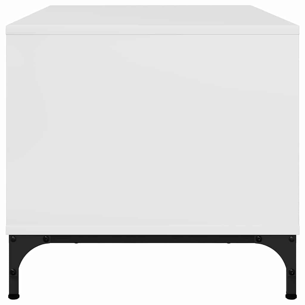 Tavolino da Salotto-Tavolino da soggiorno-Tavolo Bianco lucido 90 x 49 x 46 cm