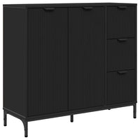 Credenza con cassetto Nero 89.5 x 33 x 82 cm Legno multistrato 883455